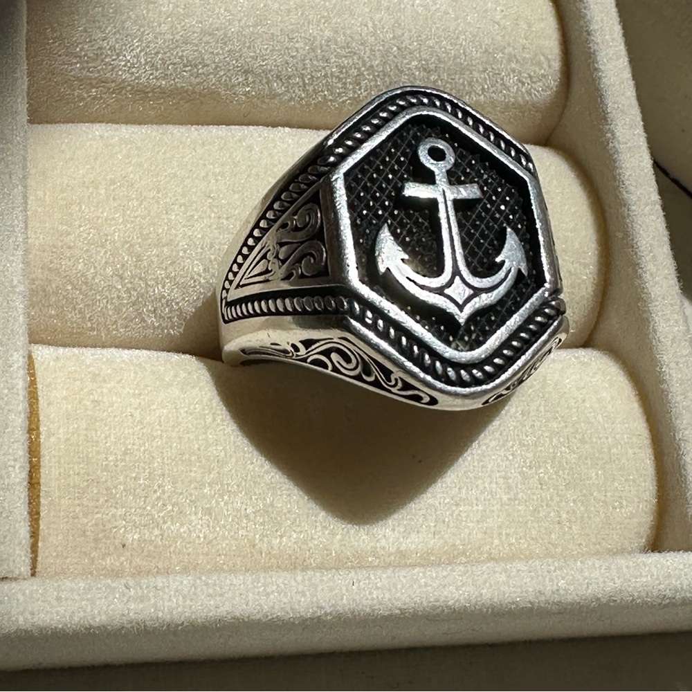Solid 925 Ssilver Anchor Ring - image 7